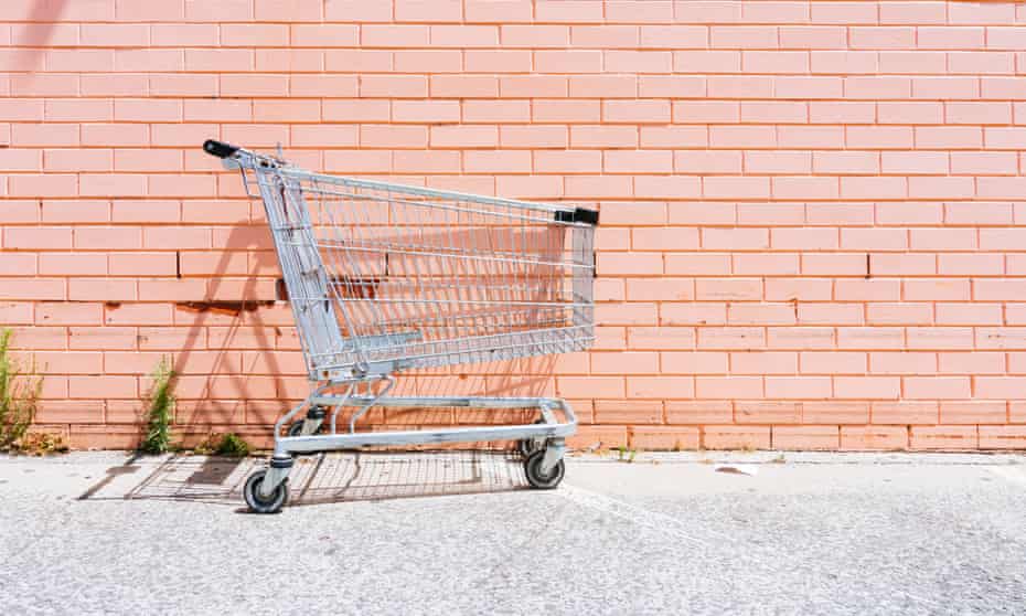 An empty shopping trolley