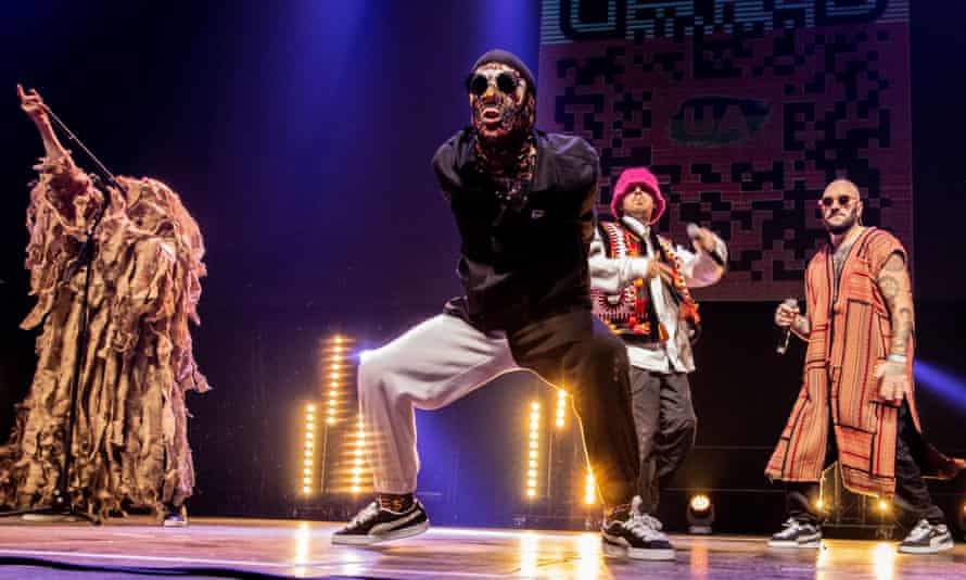 We want to avoid any kind of politicisation’ … the band play at a Eurovision concert.