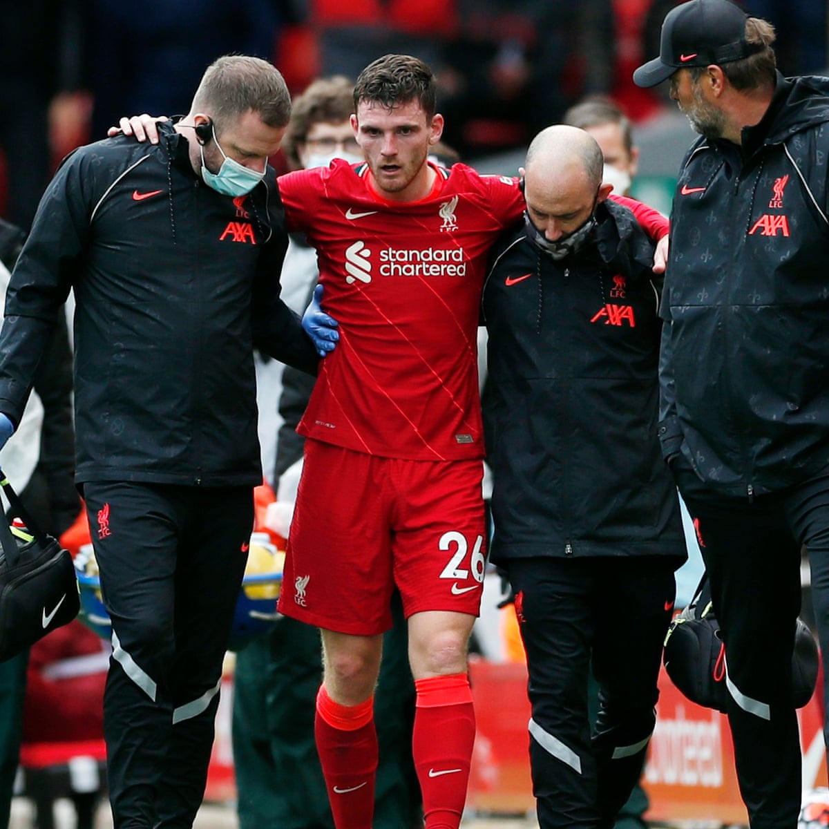 Injury blow for Liverpool as Andy Robertson limps out of Athletic friendly | Liverpool | The Guardian