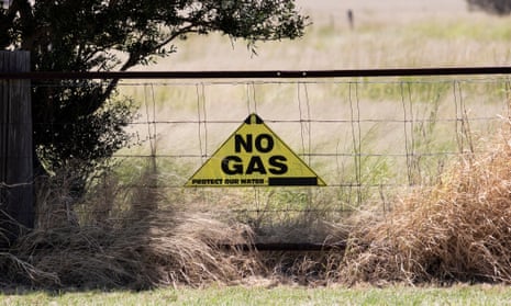 File photo of an anti-coal seam gas sign on a farm gate