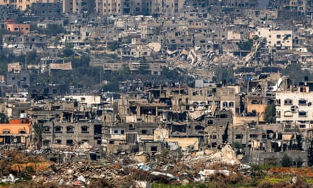 View of destroyed buildings in Gaza.