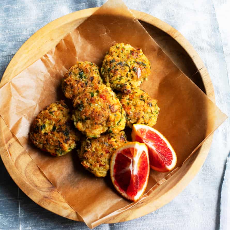Prawn cakes.