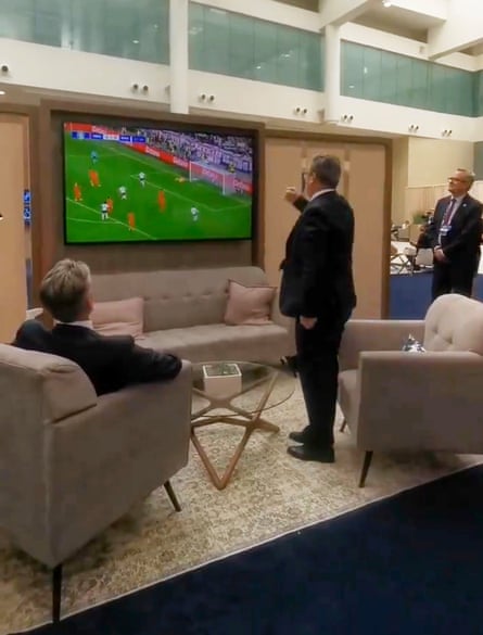 Keir Starmer watching Harry Kane score England’s equaliser.
