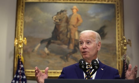 President Joe Biden speaks on student loan debt in the Roosevelt Room of the White House, on Wednesday.