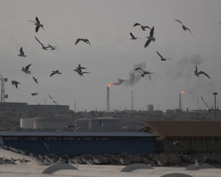 A view of oil facilities on the Kharg Island