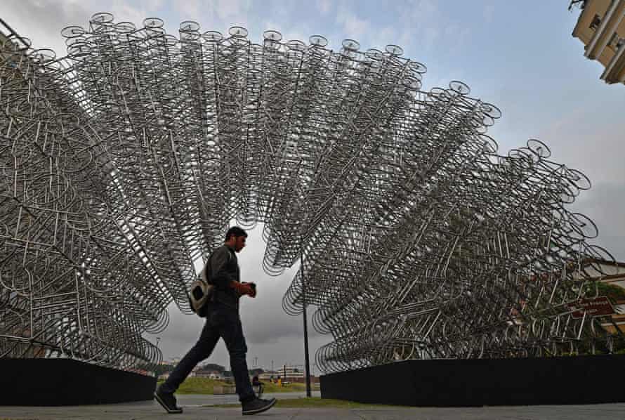 The installation Forever Bicycles in Rio de Janeiro.