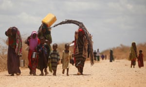 Somalis forced to leave their homes because of drought head drought head for makeshift camps in Baidoa