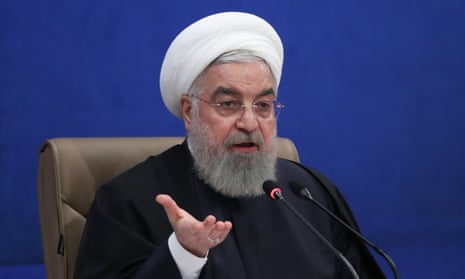 Iranian president Hassan Rouhani at a cabinet meeting.