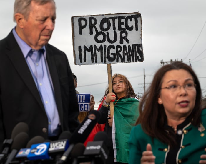 National guard begins Memphis patrols as senators in Illinois are turned away from Ice facility