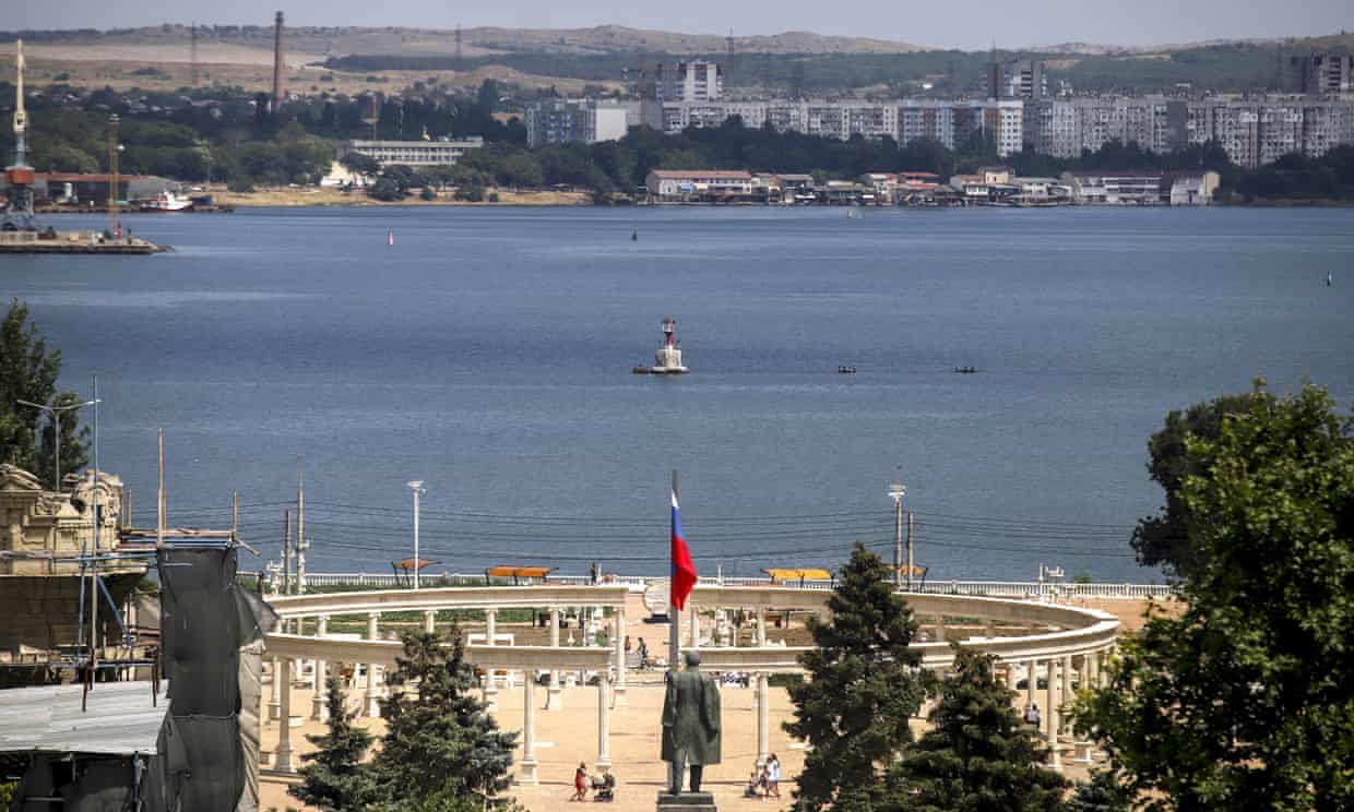 General View of the Kerch Strait; Russian media reports an alleged Ukrainian drone attack on a Russian tanker in the Kerch Strait.