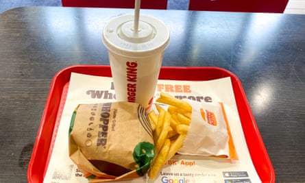 Tray of Burger King food