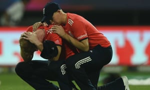 England’s Ben Stokes is consoled by team-mate Joe Root after losing the World T20 final against West Indies