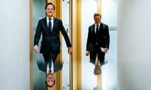 Netherlands Prime Minister Mark Rutte and Health, Welfare and Sport minister Hugo de Jonge explain the coronavirus measures at The Hague, Netherlands on 8 March 2021.