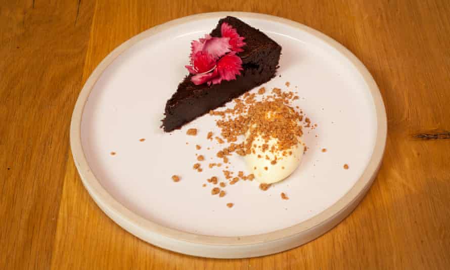 ‘Squidgy’: chocolate and hazelnut torte.