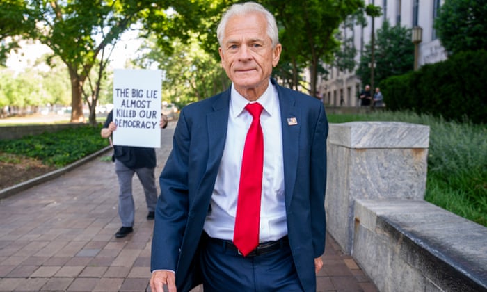 Former Trump administration trade adviser Peter Navarro arrives for a court appearance at the US District Court in Washington, DC on 17 June 2022.