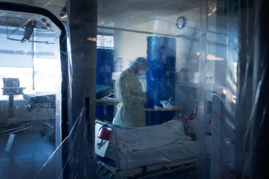 A Covid-19 positive patient at St Vincent's hospital in Sydney. More than 30 days after infection, people who'd had Covid were at higher risk of conditions including heart attack, stroke, heart failure, myocarditis and pericarditis