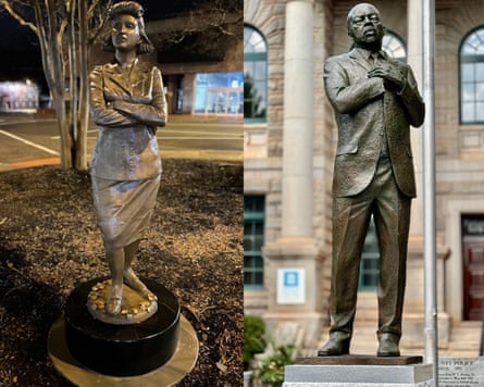 side by side statue monuments