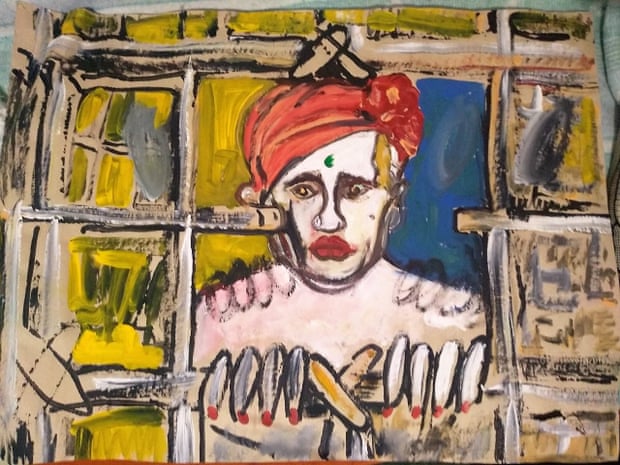 Putin behind bars in a painting by ZHUK