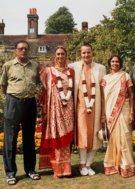 Family affair: Sheela Banerjee on her wedding day.