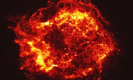 Cassiopeia A, the supernova emitting strong radio waves that was the subject of Penzias and Wilson’s initial research.