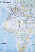 Ahmed Beshir’s route map from Sudan to Italy.