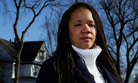 Evanston Alderman Robin Rue Simmons, who spearheaded the city’s reparations initiative, poses near her home in the Fifth Ward in Evanston, Illinois