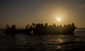 Spanish NGO Proactiva Open Arms assists refugees and migrants who left Libya for Europe on 2 March 2017.