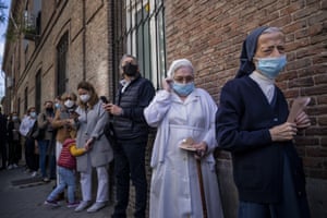 Madrid, SpainPeople queue to cast their votes during the regional election. Over 5 million Madrid residents are voting for a new regional assembly in an election that tests the depths of resistance to lockdown measures and the divide between left and right-wing parties