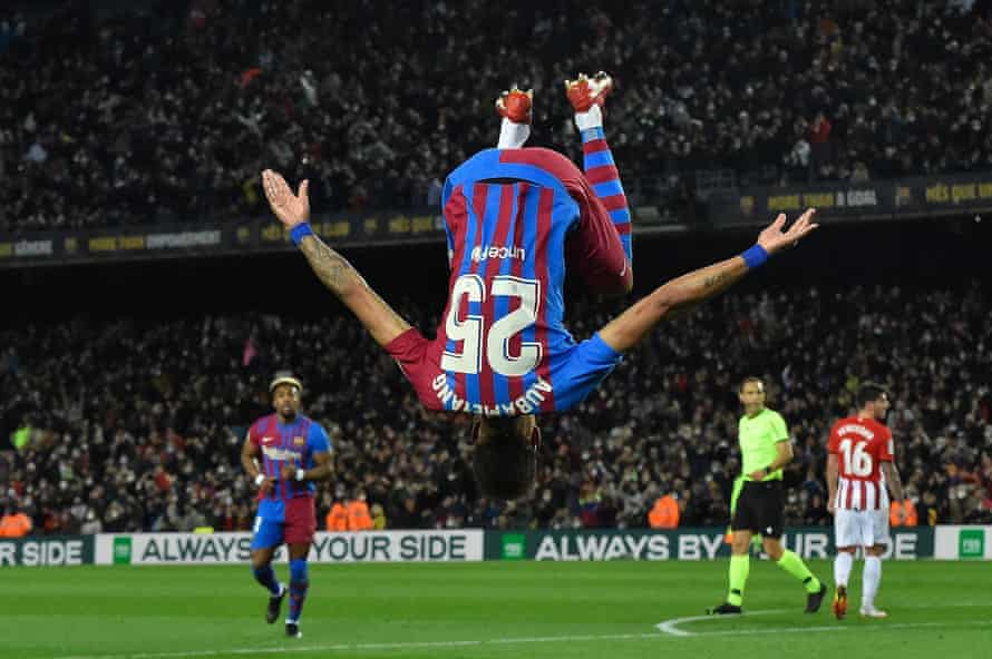 Europa League last 16: previews and predictions for this week’s ties | Europa League 2 Pierre-Emerick Aubameyang celebrates after scoring against Athletic Bilbao.