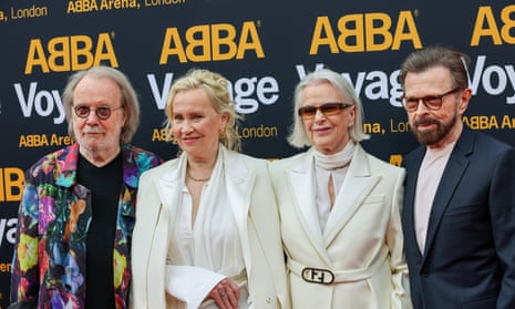 Benny Andersson, Agnetha Faltskog, Anni-Frid Lyngstad and Björn Ulvaeus attend the world premiere of "Abba Voyage" on 26 May in London.