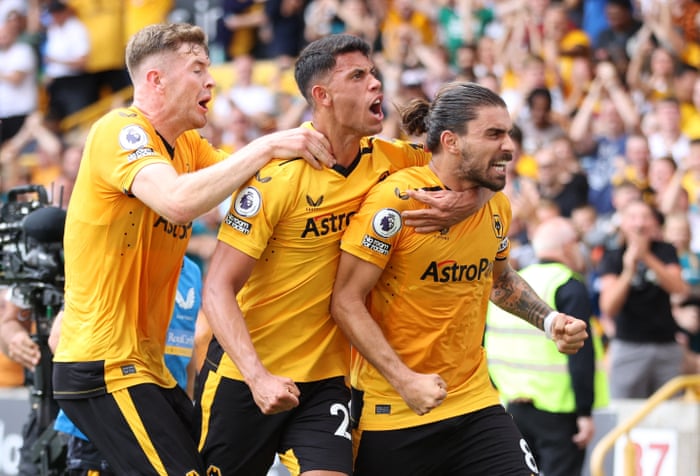 Neves celebrates scoring the first goal.