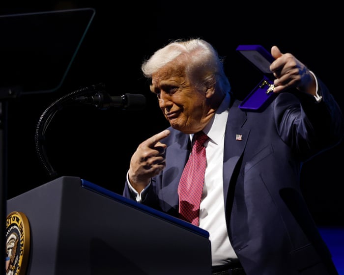 Out-of-touch Trump talks up economy among sycophants and stars in Miami