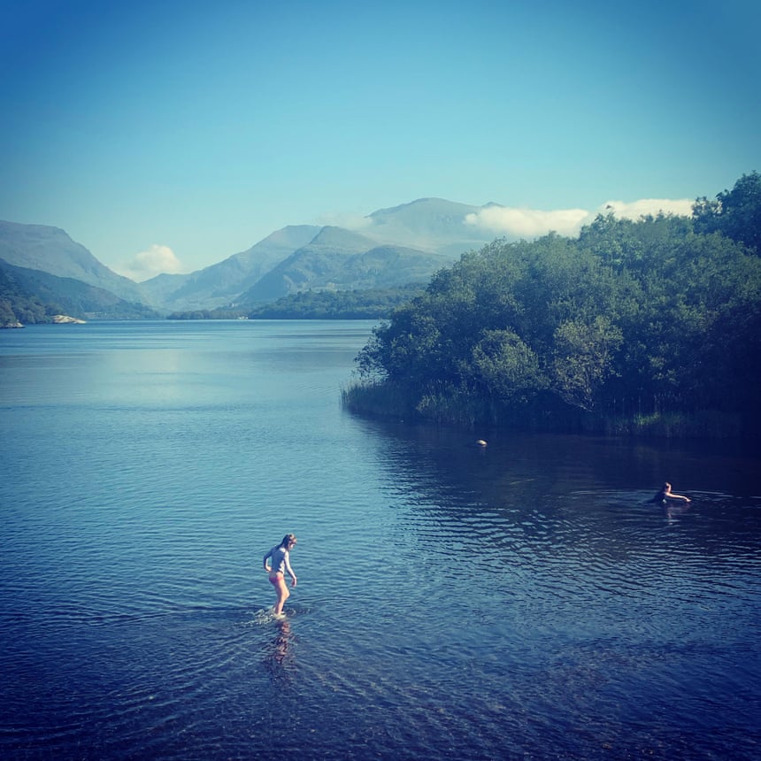 Wild swimming in Snowdonia.