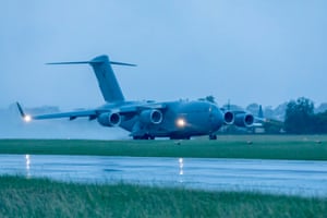 Russia-Ukraine war latest news: Putin’s troops land in Kharkiv as Zelenskiy says ‘they have orders to erase us all’ – live | World news 4 A Royal Australian Air Force C-17 Globemaster III aircraft prepares to depart RAAF Base Richmond in New South Wales loaded with military assistance bound for Ukraine.
