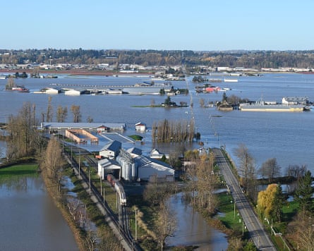 Flooding in 2021 in Abbotsford, British Columbia, which is in south-western Canada.