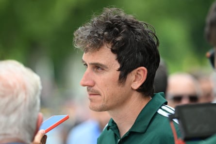Geraint Thomas being interviewed after stage 13 of the 2026 Tour De France in Belfort