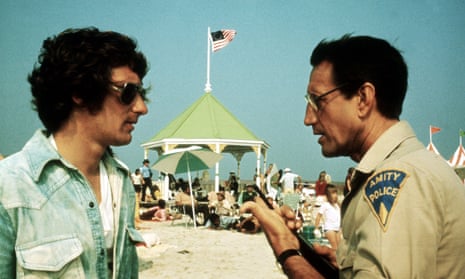 Steven Spielberg and Roy Scheider on the set of Jaws (1975)