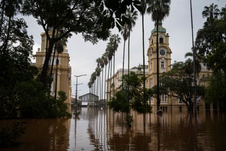 Flooding in the Praça da Alfândega, Porto Alegre’s central square.