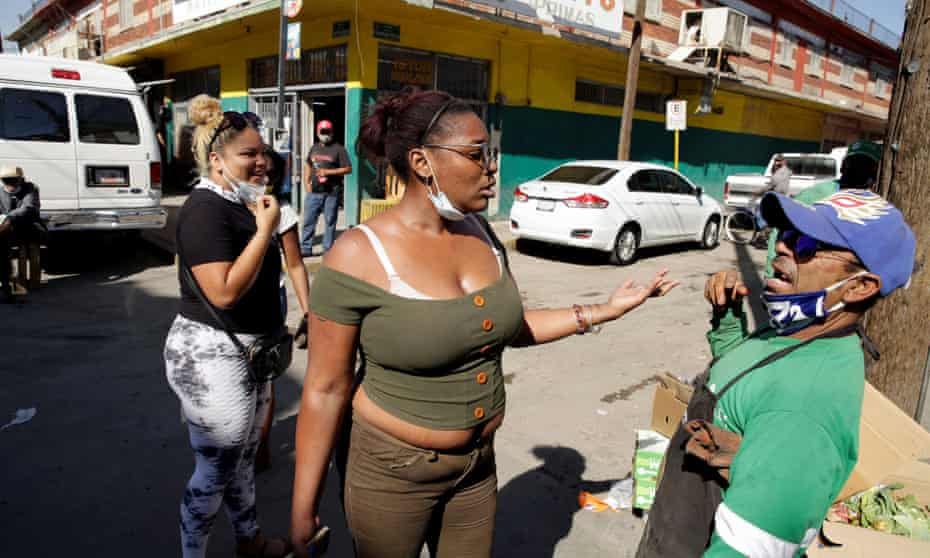 Cuban migrants, in Ciudad Juárez under the ‘Remain in Mexico’ program, react after the media announced that Joe Biden won the US presidential elections on 7 November.
