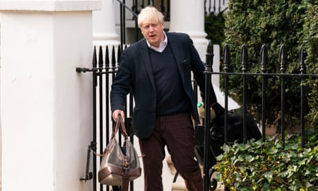 Boris Johnson leaves his home in London, the day after his appearance before the Commons privileges committee