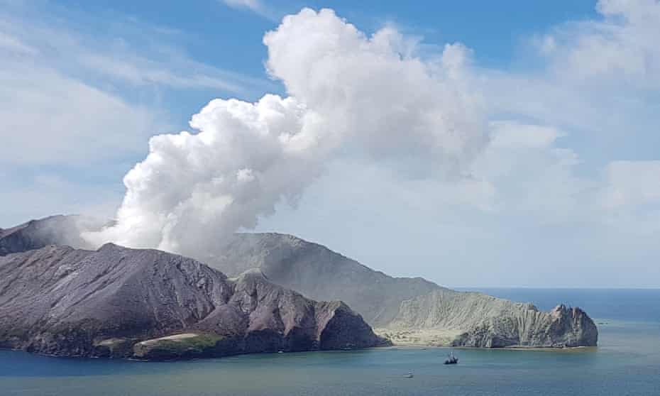 White Island volcano after the December eruption