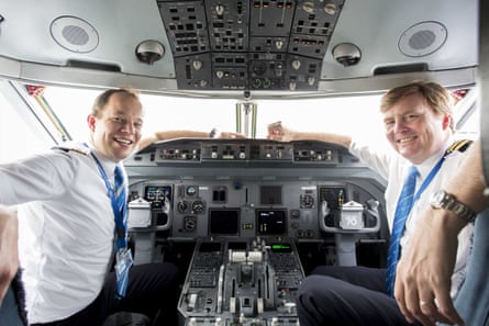 King Willem-Alexander with pilot Maarten Putman