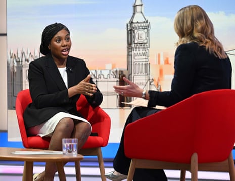 Conservative Party leader Kemi Badenoch being grilled by Laura Kuenssberg.