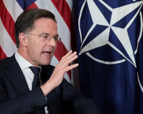 Nato secretary general Mark Rutte speaks during a bilateral meeting with US president Donald Trump at the World Economic Forum (WEF) in Davos, Switzerland.