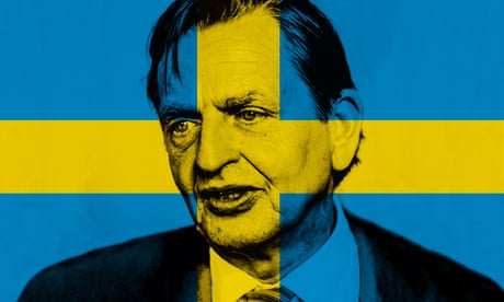 奧洛夫·帕爾梅 (Olof Palme) 疊加瑞典國旗