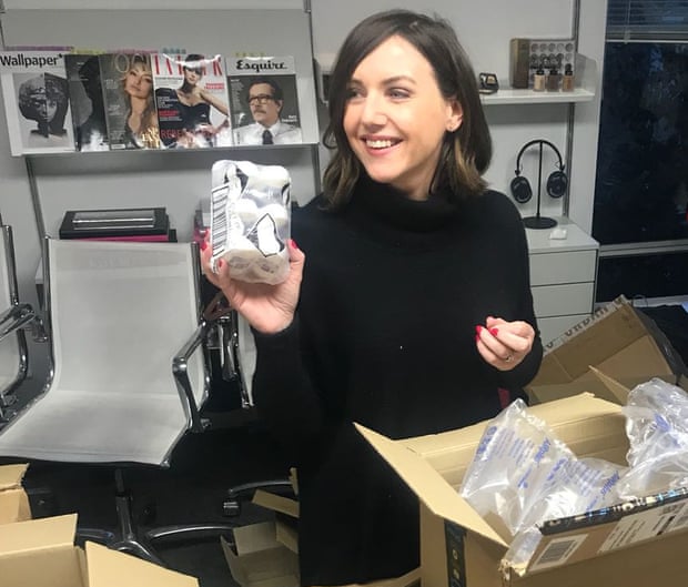 Sali Hughes unpacks donations to Beauty Banks.