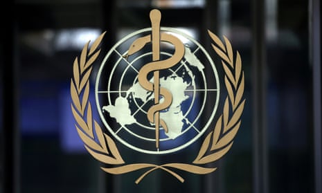 The WHO logo on its Geneva headquarters