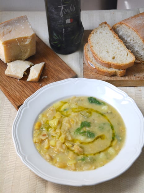 Rattle and yum: Rachel Roddy's broad bean, potato and fennel soup.