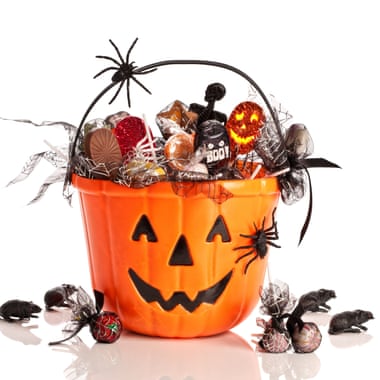 A Halloween bucket full of sweets
