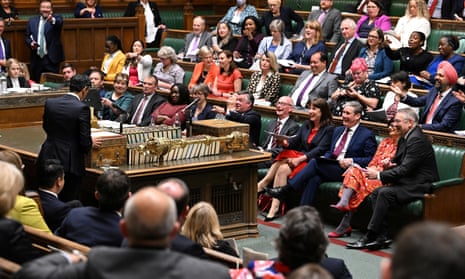Labour leader Keir Starmer and the shadow cabinet reacts as Rishi Sunak delivers a statement in the House of Commons in May.
